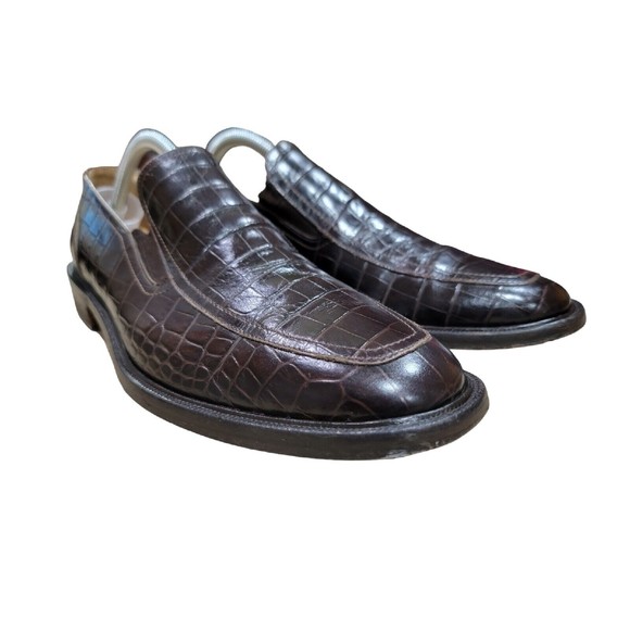 Cole Haan Collection Men\'s Brown Leather Croc Design Slip On Loafers‎ Size 9 M main image 7